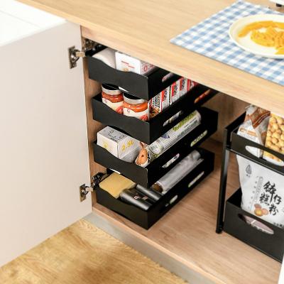 China Amazon Top Sale Modern Kitchen Under Cabinet Organizer Sliding Out Drawer For Under Sink for sale