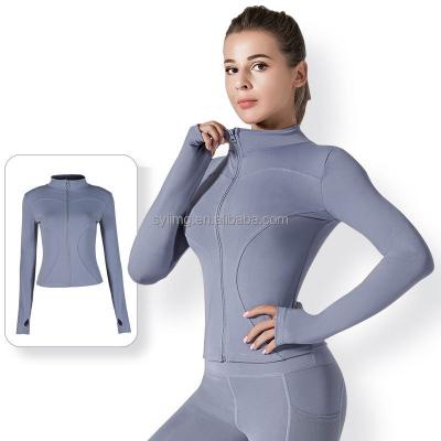 China Anti-UV Quick Dry Yoga Sets Fitness Women Full Zip Running Track Jacket Long Sleeve Workout Yoga Wear Gym Fitness Sets For Women for sale