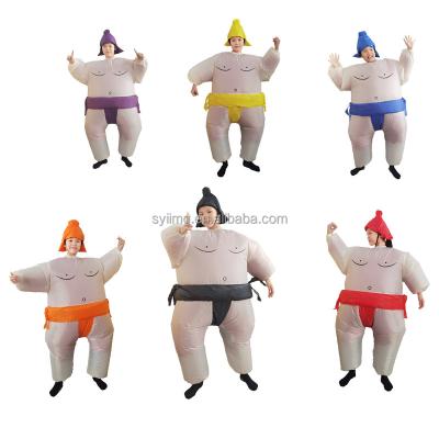 China Fat Boys Jumpsuit Cartoon Cosplay Costume Inflatable Animal Kids Sumo Suit Costume Funny Blow Up Cosplay Costume For Adult for sale