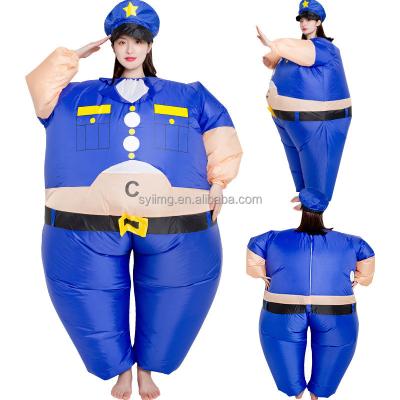 China Holiday Party Animal Giant Inflatable Fat Giant Costume Police Cartoon Cosplay Inflatable Halloween Costume Cosplay Fat Uniform Explosion Costume for sale