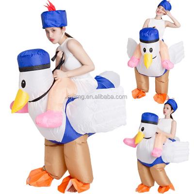 China Cosplay Cartoon Costume Animal Ride On Holiday Party Inflatable Fat Giant Chicken Costume Halloween Costume Fat Blow Up Costume Cosplay Brown for sale