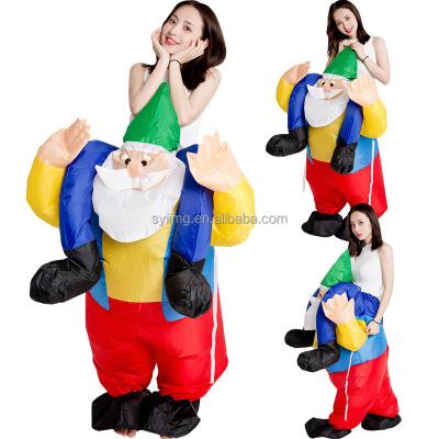 China Cosplay Cartoon Costume Animal Ride On Santa Claus Inflatable Christmas Costumes Cosplay Blow Up Costume Gnome Costume Kids Boys For Adult for sale