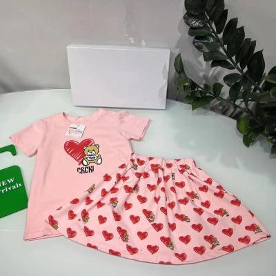 China Hot Selling 100% Cotton 2022 Summer Kids Fashion Cute Skirt Suits For Little Girls for sale