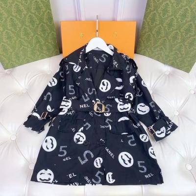 China Fashionable Anti-wrinkle little girls fall clothing lapel girls long coat design kids for sale