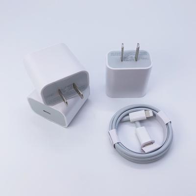 China High Quality Mobile Phone Power Charger 20W 18W Palladium With Type C Cable Set USB C Power Wall Adapter Fast Charger for sale