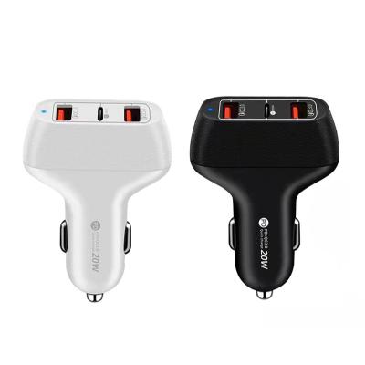 China Mobile Phone USB 2+USB C Port Car Charger Multi-Interface Charging and Mobile Phone Adapter Palladium 20W for sale