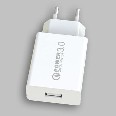 China Best Selling QC 3.0 Mobile Phone Factory Direct Mobile Phone USB Charger 18 Fast Charging Adapter Universal for sale