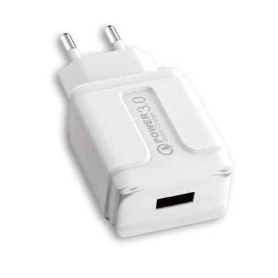 China QC3.0 Travel Charger Europe UK Regulated Single Port Power Adapter 5W USB Charger For Apple 7/8/11 Android for sale