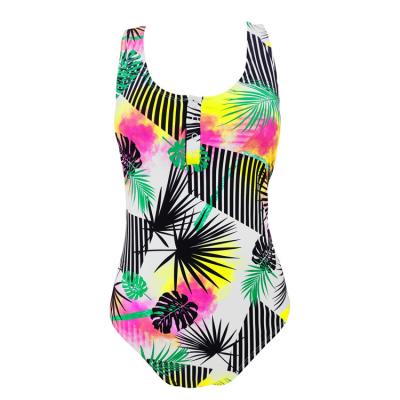 China Plavky Print Women's Plavky Print Women's Sexy Front Snap Fastener Beach Bathing Swimwear One-Piece Suit Plus Size for sale