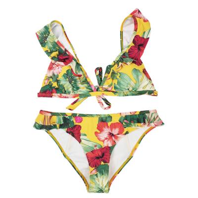 China 2022 Plus Size Swimwear Flora Printing Two Piece Swim Sets Beach Wear Bikini Wholesale for sale