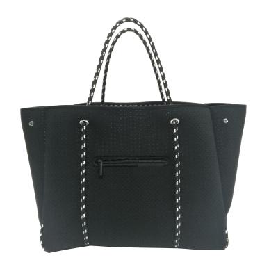 China 2021 Fashion Neoprene Bag Large Capacity Perforated Neoprene Bag Handbag for sale