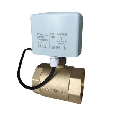 China Torque Switch Type 3/4 Inch Normally Closed Electric Valve Brass Thread Large Water System Ball Valve for sale