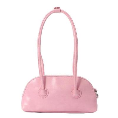 China Waterproof Spring Candy Color Bags Below Women Long Handle Handbags Girls High Quality PU Shell Bag for sale