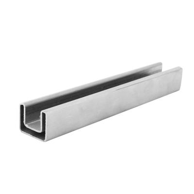 China Modern Rectangular Slot Rail Tube Steel Pipe Modern Rail 42.4mm Stainless Steel Slot Top Tube for sale