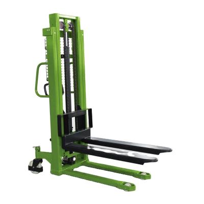 China Building Material Stores Manual Stacker 1T 1.5T MANUAL FORKLIFT PALLET STACKER for sale