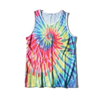 China Wholesale High Quality Men's Fitness Men's Breathable Quick Dry Sports Dye Mesh Factory Customized Link Tank Tops for sale