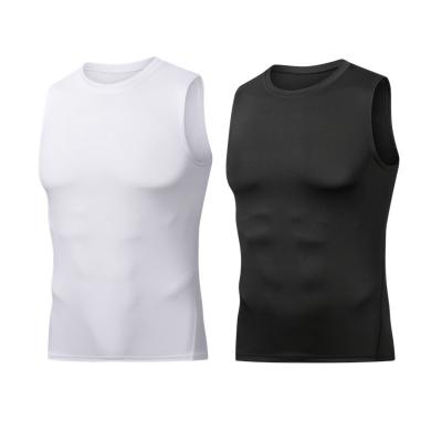 China QUICK DRY men's solid color sleeveless sports vest empty training tights T-shirt fitness tank tops for men for sale