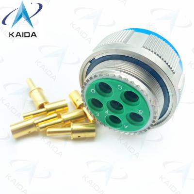 China Gold Copper Alloy Threaded Plug MIL-DTL-38999 Series 3 Connector with 500V Voltage Rating.D38999/26FH06PN.8D Series. for sale