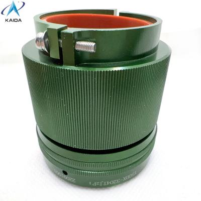 China 4 Contacts Plug with Straight Clamp Back Shell Withstands Extreme -55C to 125C Conditions.High-current Connector Y50DX-3204TJ2P1.Zinc Plating for sale