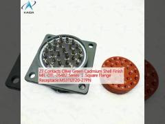 27 Contacts Olive Green Cadmium Shell Finish MIL-DTL-26482 Series Ⅰ.Square Flange Receptacle.MS3112F20-27PN