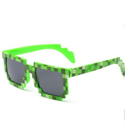 China PC Pixel Mosaic Party Glasses Vintage thug life 8 bit Pixel Sunglasses Women Men Plaid Sun Glasses for sale