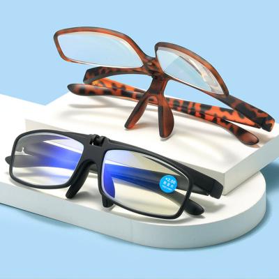 China For reading glasses 2023 New Fashion Ladies  Rectangle Frame Flip up Reading Glasses Manufacturer Wholesale for Women and Men for sale