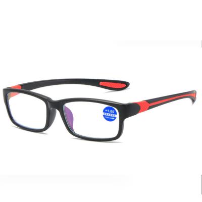 China For reading glasses 2023 New Bright Black Sports Reading Glasses Full Frame Square Retro Anti-Blu-ray PC Reading Glasses for sale