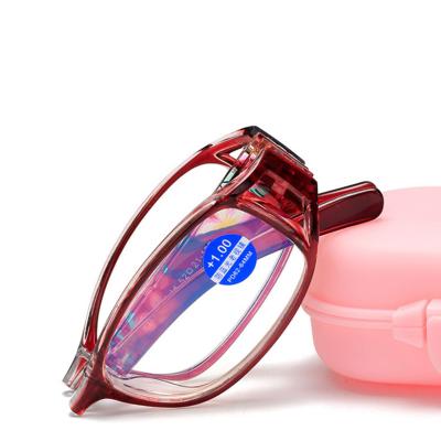 China For reading glasses 2023 Newest Fashion Blue Light Blocking Folding Reading Glasses With Case Eyewear Cheap Foldable Reader Glasses Men Women for sale