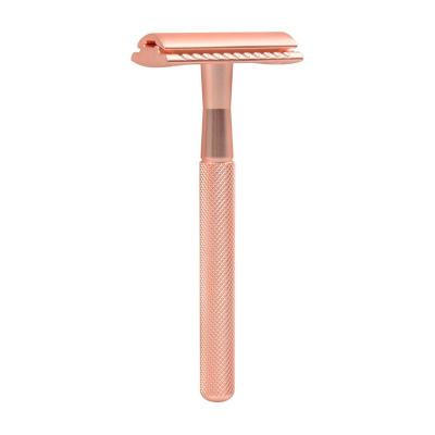 China Men's Twin Custom Metal Blade Double Edge Safety Razor Brass Shaving for sale