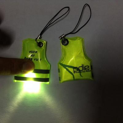 China China Manufacturer Eco-friendly Reflector Pendant Key Holder,PVC Reflective Soft Safety Pendant Key Chain Keychain With Light for sale