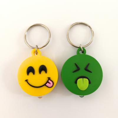 China OEM 3D Flat Smile Face PVC Rubber Keychain, Rubber Key Bag Chain Hanger for Promotion Gift Made in China for sale