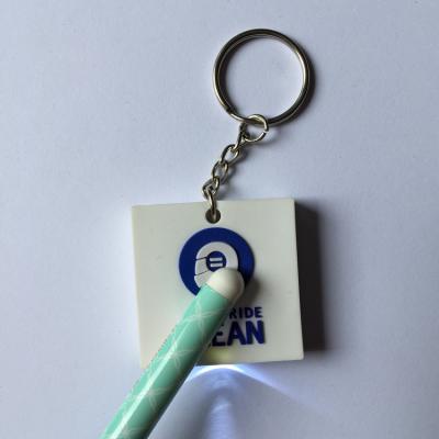 China Wholesale Flat PVC Soft Custom Logo Flashing Light Led Key Chain for sale