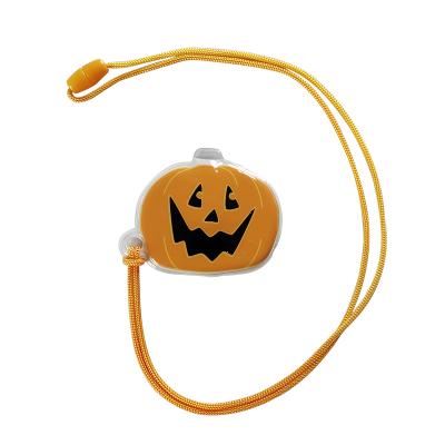 China Mini Halloween Promotional Pumpkin Lighted Craft Gift PVC Rubber Key Chain With Led Light for sale