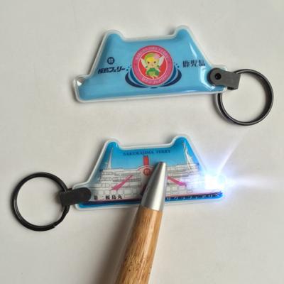 China Promotional Gift Custom Design LED Light Up Key Ring Mini Flashlight Keychain for sale