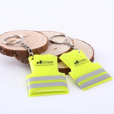 China New Products Printable High Visibility Pendant PVC Key Backpack Pendant Custom Reflective Logo Hanging Chain for sale