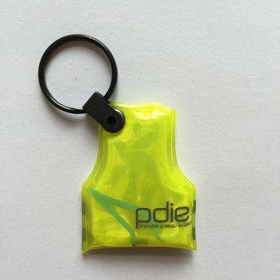 China Custom Printable Shape High Visibility PVC Reflective Key Chain for sale