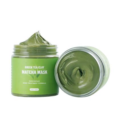 China Custom Moisturizer Vegan Detox Cleansing Matcha Mud Facial Mask Moisturizing Natrual Green Tea Clay Mask for sale