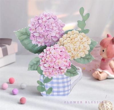 China Luxury 3D Flower Gift Card Flower Bouquet Pop Up Greeting Card for Mother Day à venda