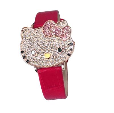 China Automatic Dates New KT Cat Clamshell Diamond Set Men's Hot Selling Children's Ladies Cartoon Belt Watch for sale