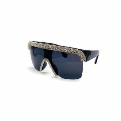 China Fashion sunglasses 2021 new sunglasses shape ladies with bling brick gradient sunglasses lenses for sale