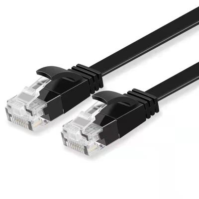 China Free Sample Stranded Ethernet Network 1M 2M 5M Bare Copper Cable Rj45 Ultra Slim Flat CAT 6 UTP Patch Cord for sale