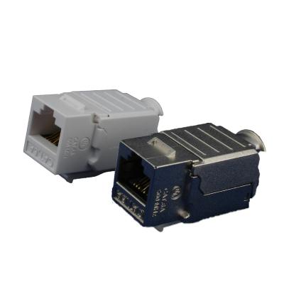 China High Quality Pure Copper Type Keystone Cat 5e Keystone Jack Toolless Utp Rj45 Jack Cat 6 Cat6a Network Modules for sale