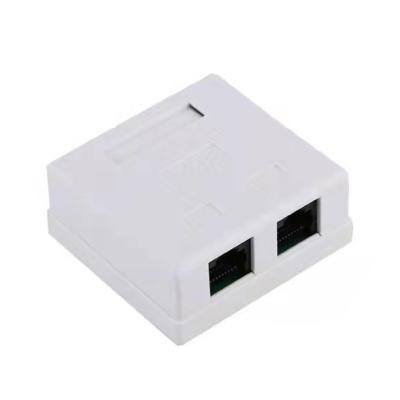 China audio & Video Networking 1 2port cat5e cat6 UTP RJ45 Jack White wall mounted flat left keystone outdoor box for sale