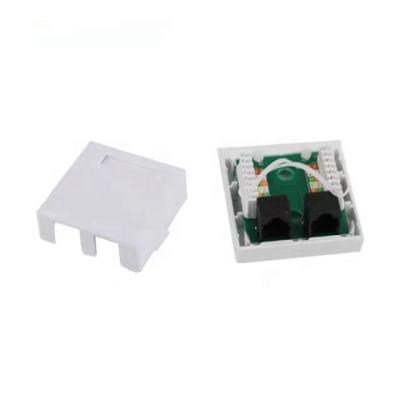 China audio & Network Connection RJ45 1 2 Jack Surface Mount Box CAT5E Cat6 UTP Left Trapezoidal Desk Mounted Box for sale