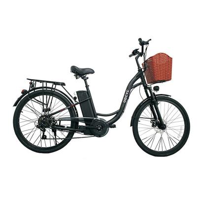 China New 700c ebike 36v 350w city classic bike steel freed electric bicycle with 7 speed gear city ebike for sale