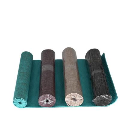 China Wholesale 6mm Raincoats Non Slip Natural Turquoise PVC Hemp Hemp Yoga Ma Extra Wide Thick Eco Friendly Organic Colchoneta for sale