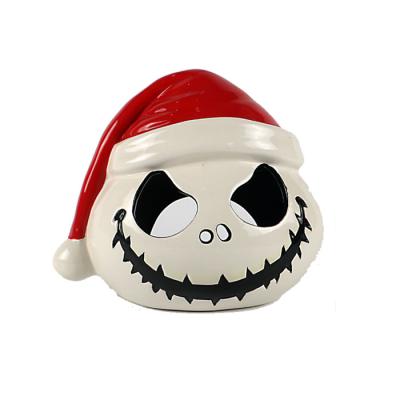 China Christmas Nightmare Before Christmas White Ceramic Candle Holder for sale