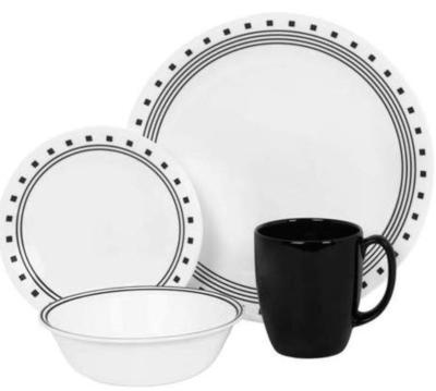 China Sustainable Livingware 16-Piece City Block Dinnerware Set for sale