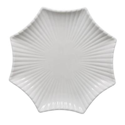 China Hotel Sustainable Restaurant Cheap White Starfish Shape Ceramic Dinner Dishes For Wholesale for sale