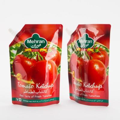 China Barrier - Hot Filling Tomato Sauce Stand Foil Spout Pouch Sauce Packaging Bag for sale